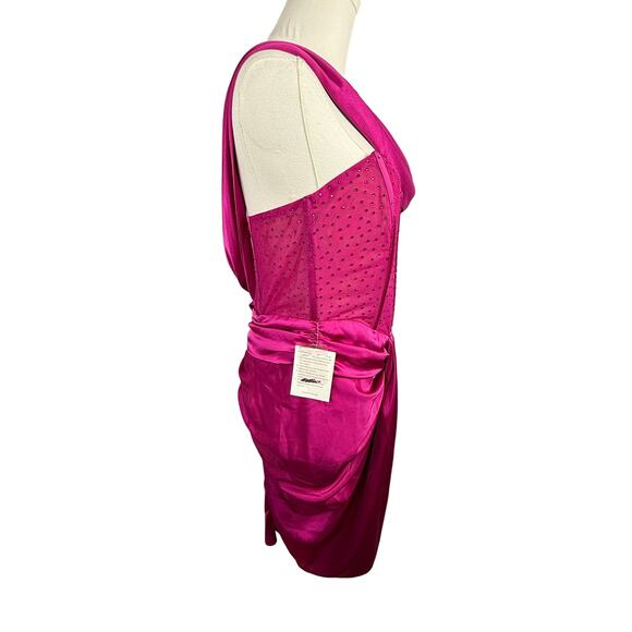 Miss Circle pink corset crystal Darlene off shoulder dress size Medium NWT $169 - Picture 4 of 8